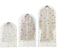 3 Paquetes De Fundas Ropa Transparentes Impresas, Bolsa Almacenaje Ropa,Fundas Burro Ropa A Prueba De Polvo, Fundas Ropa Lavables, Burro Ropa Fundas Con Cremallera Para Usar Abrigos, Vestidos B