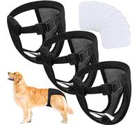 3 Paquetes de Pantalones de Temporada Pañales para Perros con 9 Toallas Sanitarias Pantalones Protectores Lavables para Celo Sangrado Mensual de Perras Braguitas Higiénicas, Negros (XL)