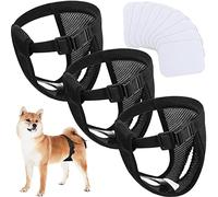 3 Paquetes de Pantalones Pañales para Perros con 9 Toallas Sanitarias Pantalones Protectores Lavables para Celo Sangrado Mensual de Perras Braguitas Higiénicas, Negros (L)
