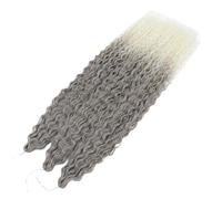 3 paquetes de peluca trenzada larga y rizada, pelos de ganchillo con ondas oceánicas for mujeres negras, cabello trenzado profundo for trenzas bohemias(T10-60,22inch-55cm)