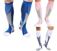 3 par Calcetines de Compresión de Algodón Orgánico hombres y mujeres vuelos viajes trabajo enfermeras embarazo maternidad deportes uso médico, recuperación