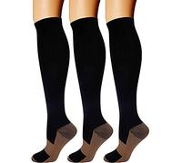 3 Par Calcetines de Compresión, para Hombre y Mujer, Deporte, Running, Correr, Varices, circulación sanguínea, recuperación, Embarazo, vuelos, Dolor de espinillas y piernas