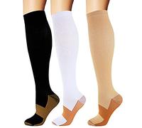 3 Par Calcetines de Compresión, para Hombre y Mujer, Deporte, Running, Correr, Varices, circulación sanguínea, recuperación, Embarazo, vuelos, Dolor de espinillas y piernas