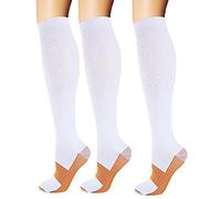 3 Par Calcetines de Compresión, para Hombre y Mujer, Deporte, Running, Correr, Varices, circulación sanguínea, recuperación, Embarazo, vuelos, Dolor de espinillas y piernas