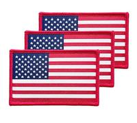 3 parches de bandera de Estados Unidos de 2 x 3 pulgadas, parches tácticos bordados de bandera de país para mochila, sombrero, chaleco, chaqueta.