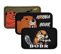 3 parches de militar con diseño de castor, parches de militares, parches de gancho moral, parches divertidos para manualidades, ropa, mochilas, arnés para perros