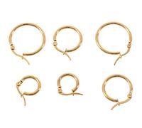 3 Pares 15mm 20mm 25mm Acero Inoxidable Hoop Pendientes Conjunto Mujer