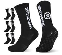3 pares Calcetines Antideslizantes Futbol, 39-42 Calcetines Deportivos para Hombre Mujer & Niños,Transpirable Medias Futbol Absorbe Sudor Football Socks para Fútbol,Baloncesto,Tenis, Negro