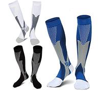 3 Pares Calcetines de Compresión Medias de Compresion Mujer y Hombre para Running Atlético Ciclismo Médico Enfermera Volar Viajar Regalo de Navidad