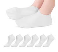 3 Pares Calcetines Hidratantes, Hombres Mujeres Calcetines para el Cuidado de Los Pies Suave, Calcetines de Gel Elástico para Piel Seca Agrietada del Pie (Blanco)
