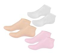 3 Pares Calcetines Reutilizables Hidratantes Sebs para Pies | Cuidado Exfoliante en Casa, Ajuste Elástico, Uso de Pedicura, Obsequio para Madres y Amigas