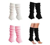 3 Pares Calentadores de Piernas para Mujer, Leg Warmers de Punto con Elasticidad para Mujer, Accesorios de Invierno Cálidos y Suaves para Estilo y Confort, Perfectos para Bailar, Yoga, y Más