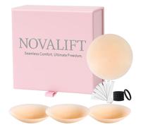 3 pares - Cubiertas para pezones - Pasties de silicona suave de 8 y 10 cm - Cubiertas adhesivas finas sin costuras para pezones para mujer, reutilizables, invisibles, de silicona y cinta de ropa para