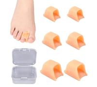 3 pares de almohadillas para dedos de los pies, 1 caja de almacenamiento, deslizadores de dedos en martillo, separadores de dedos, protector de juanetes, corrección de dedos (tono de piel)