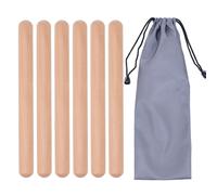3 pares de baquetas de madera para instrumentos de percusi?n, baquetas cl?sicas de madera dura con bolsa de transporte de 20 cm de largo.