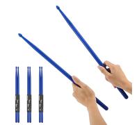 3 pares de baquetas de nailon 5A con asas antideslizantes para niños, adultos, principiantes, prácticas, cardio (azul)