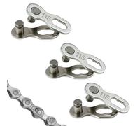 3 pares de cadenas reutilizables para bicicleta, 11 vínculos, de acero plateado, eslabones