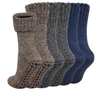 3 Pares de Calcetines Antideslizantes, Calcetines de Punto Grueso, Calcetines de Lana, Calcetines Térmicos, Sin Género, Para Hombres Y Mujeres EU42-46