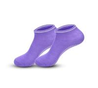3 pares de calcetines antideslizantes for mujer, for trampolín, yoga, algodón, transpirables, cortos, elásticos, deportivos for niño y niña, for exteriores, tallas 33-39 Para Yoga, Danza(PURPLE)
