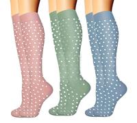3 pares de calcetines comprimidos que aumentan el rendimiento, alivio de la fatiga, calcetines largos para un estilo de vida activo y cuidado diario de las piernas, calcetines para correr y ciclismo