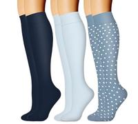 3 pares de calcetines comprimidos que aumentan el rendimiento, para aliviar la fatiga, calcetines largos para un estilo de vida activo y cuidado diario de las piernas, calcetines atléticos hasta la