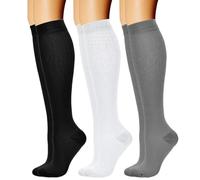 3 pares de calcetines comprimidos que aumentan el rendimiento, para aliviar la fatiga, calcetines largos para un estilo de vida activo y cuidado diario de las piernas, calcetines atléticos hasta la