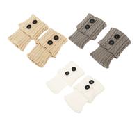 3 pares de calcetines cortos de ganchillo para mujer, cálidos para invierno, con puño para bota, calentadores de piernas cortos de punto ret