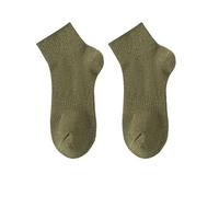 3 pares de calcetines cortos deportivos de algodón fino para hombre, cómodos, transpirables, absorben el sudor, Verde(Military Green), talla única