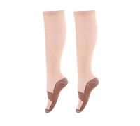 3 Pares de Calcetines de Baja Compresión Para Aliviar El Dolor Y Aliviar El Dolor Para Aliviar El Dolor Miracle Copper, Antifatiga, Beige Xx-Large