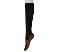 3 Pares de Calcetines de Compresión de Cobre Unisex Mujeres Hombres Alivio Antifatiga Rodilla Alta Baja 15-20Mmhg Negro X Grande