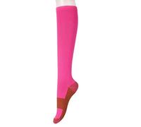 3 Pares de Calcetines de Compresión de Cobre Unisex Mujeres Hombres Alivio Antifatiga Rodilla Alta Baja 15-20Mmhg Graduada Rosa X Grande