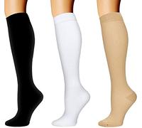 3 pares de calcetines de compresión para hombre y mujer, calcetines de compresión para deporte, correr, enfermeras, vuelos, viajes, embarazo médico, etc.