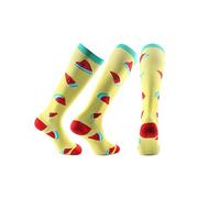 3 Pares de Calcetines de Compresión Para Hombres Y Mujeres Aptos Para Correr, Enfermeras, Viajes Aéreos Y Embarazo Fantasía Ejecutiva Amarillo S/M