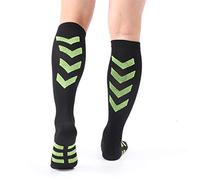 3 Pares de Calcetines de Compresión Para Mujeres Hombres-Mejores Médicos, Calcetines Hasta La Rodilla Antifatiga, Verdes