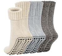 3 Pares de Calcetines de Lana Antideslizantes, Calcetine de Punto Grueso, Calcetine Cálidos para el Invierno, Calcetines Térmicos, Sin Género, Para Hombres Y Mujeres EU36-41
