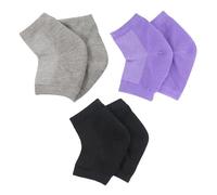 3 Pares De Calcetines De Tacón De Color Sólido, Calcetines Hidratantes Del Talón, Calcetines Antideslizantes Del Talón Agrietado, Calcetines De Cuidado De Pies.