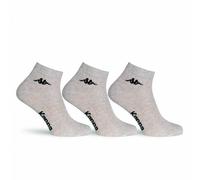 Kappa Paquete de 6 pares de calcetines cortos de tobillo unisex - art. K004 de algodón. Disponible en los colores blanco, negro, azul y gris, Color blanco., 42-44