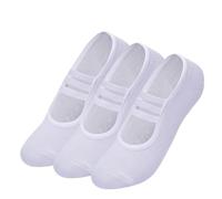 3 pares de calcetines profesionales yoga con vendaje, antideslizantes, sin espalda, for pilates, for mujer, for deportes al aire libre, fitness, transpirables, for ballet y danza(3Pairs White)