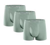 3 Pares de Calzoncillos para Incontinencia Hombre 250 ml Boxer de Algodón Lavable y Reutilizable con Almohadilla Absorbente Ropa Interior Absorbente Verde Talla 4XL