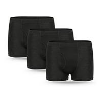 3 Pares de Calzoncillos para Incontinencia Hombre Boxer de Algodón Lavable y Reutilizable con Almohadilla Absorbente de 300 ml Ropa Interior Absorbente Negro Talla 3XL