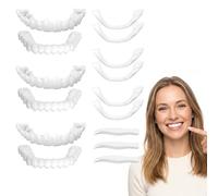 3 pares de dentaduras postizas temporales, dientes postizos profesionales, carillas dentales universales superiores e inferiores, para hombres y mujeres con dientes en mal estado o imperfectos.
