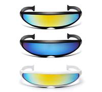3 pares de gafas espaciales futuristas, gafas alienígenas, gafas divertidas, gafas de sol futuristas, gafas de sol frescas, gafas de fiesta, juego de accesorios de disfraces de cosplay de fiesta