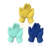 3 pares de guantes a prueba de polvo, guantes de microfibra, guantes de limpieza, guantes de lavado de coche, guantes exfoliantes corporales, guantes de limpieza del hogar