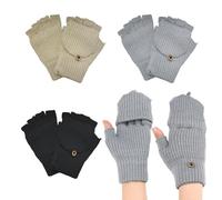 3 Pares De Guantes Cálidos, Guantes De Punto, Guantes Sin Dedos, Guantes Sencillos De Moda, Guantes De Otoño E Invierno