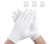 3 pares de guantes de algodón blanco para dormir las manos secas, guantes de algodón de primera calidad para loción de eccema, guantes de mano hidratantes durante la noche, guantes blancos para
