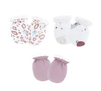 3 pares de guantes de algodón para bebés, suaves, transpirables, protectores de arañazos para pieles sensibles de 0 a 2 años, guantes de invierno para bebé, cómodos, transpirables, para bebés
