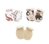 3 pares de guantes de algodón para bebés, suaves, transpirables, protectores de arañazos para pieles sensibles de 0 a 2 años, guantes de invierno para bebé, cómodos, transpirables, para bebés