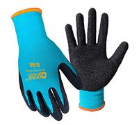 3 pares de guantes de trabajo de jardín, manos pequeñas para mujer, forro de nailon de punto, palma de látex texturizada,7/S