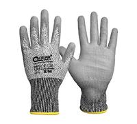 3 pares de guantes de trabajo QearSafety Cut Protect Nivel 3, forro de hilo HPPE, palma recubierta de poliuretano, peso ligero, comodidad, montaje, DYI, 9/Large
