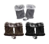 3 Pares De Guantes Para Mujer, Guantes Sin Dedos, Guantes De Felpa, Guantes Cálidos, Guantes De Felpa De Invierno, Productos De Protección Contra El Frío